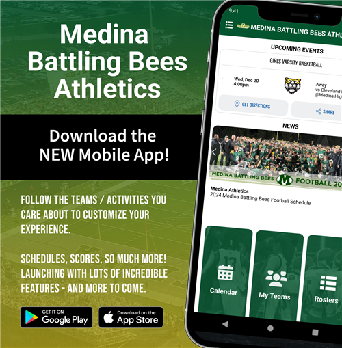 Medina Battling Bees Athletics App Information Flyer